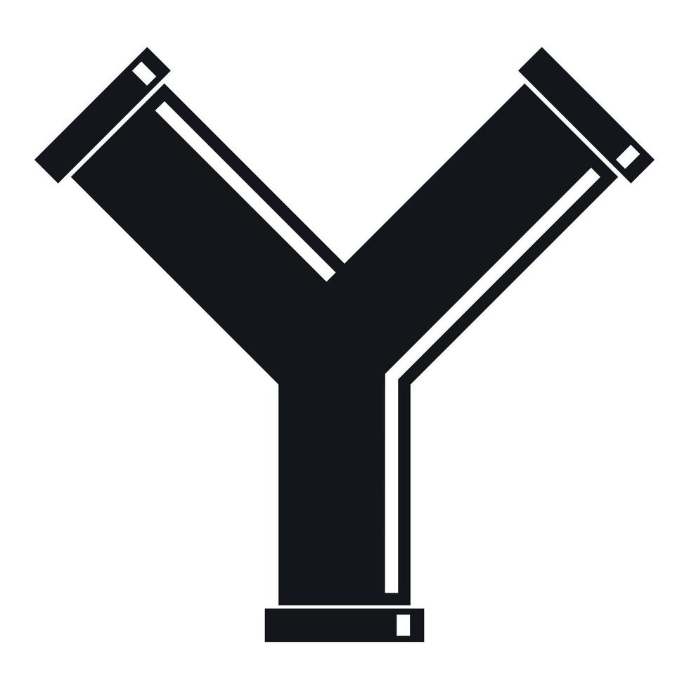 Joint pipe in form Y letter icon, simple style vector