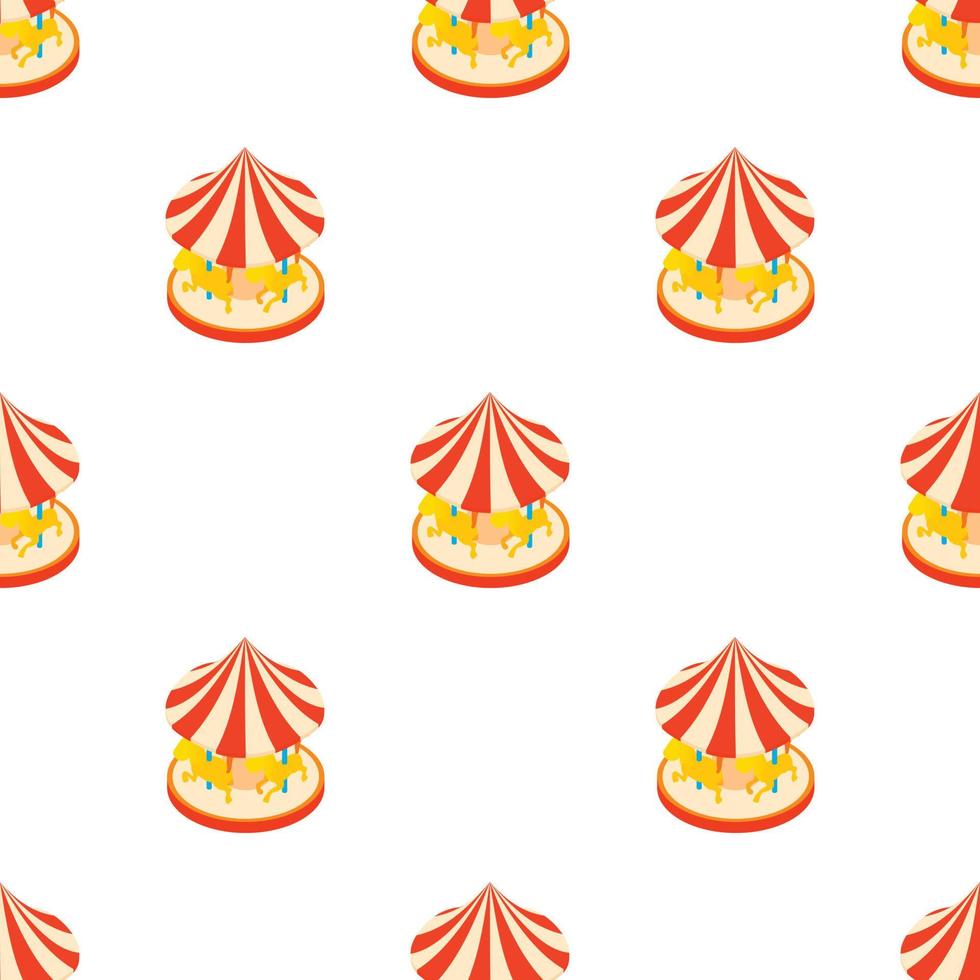 Carousel with horses pattern seamless vector