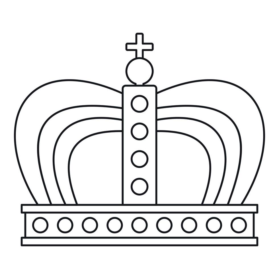 icono de la corona monárquica, estilo de contorno vector
