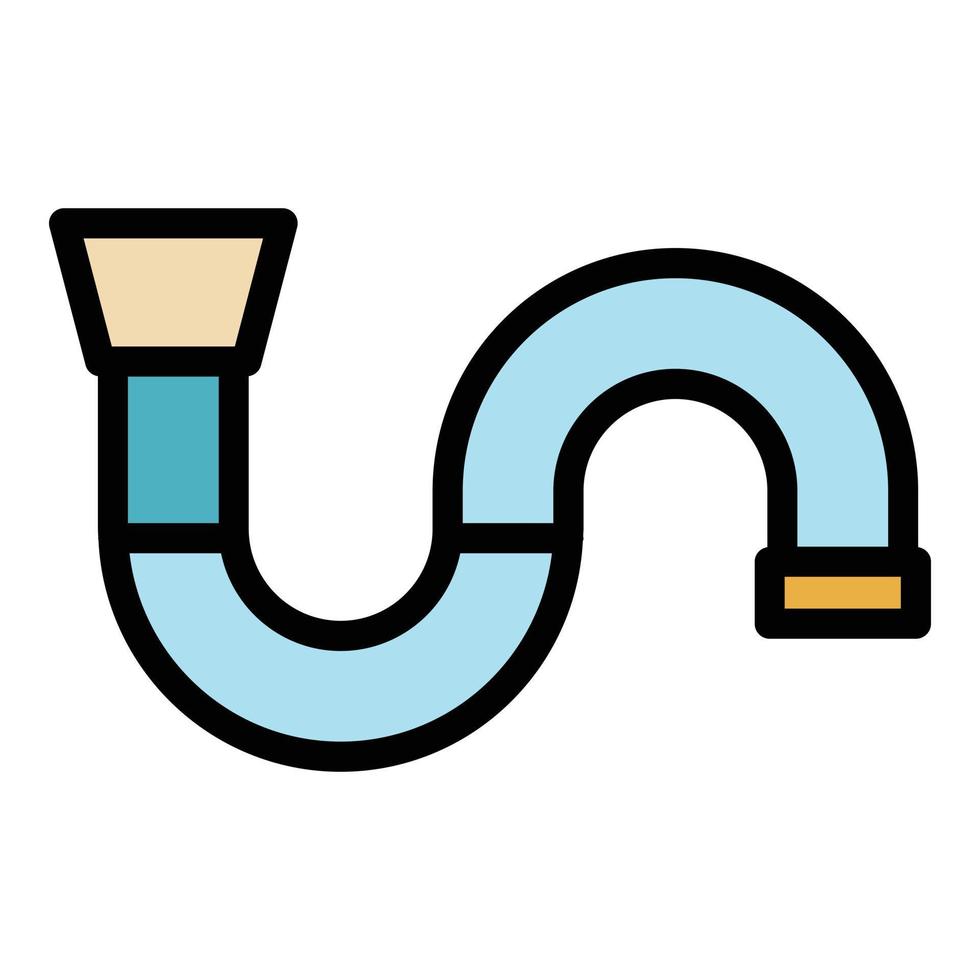 Plumbing pipe icon color outline vector