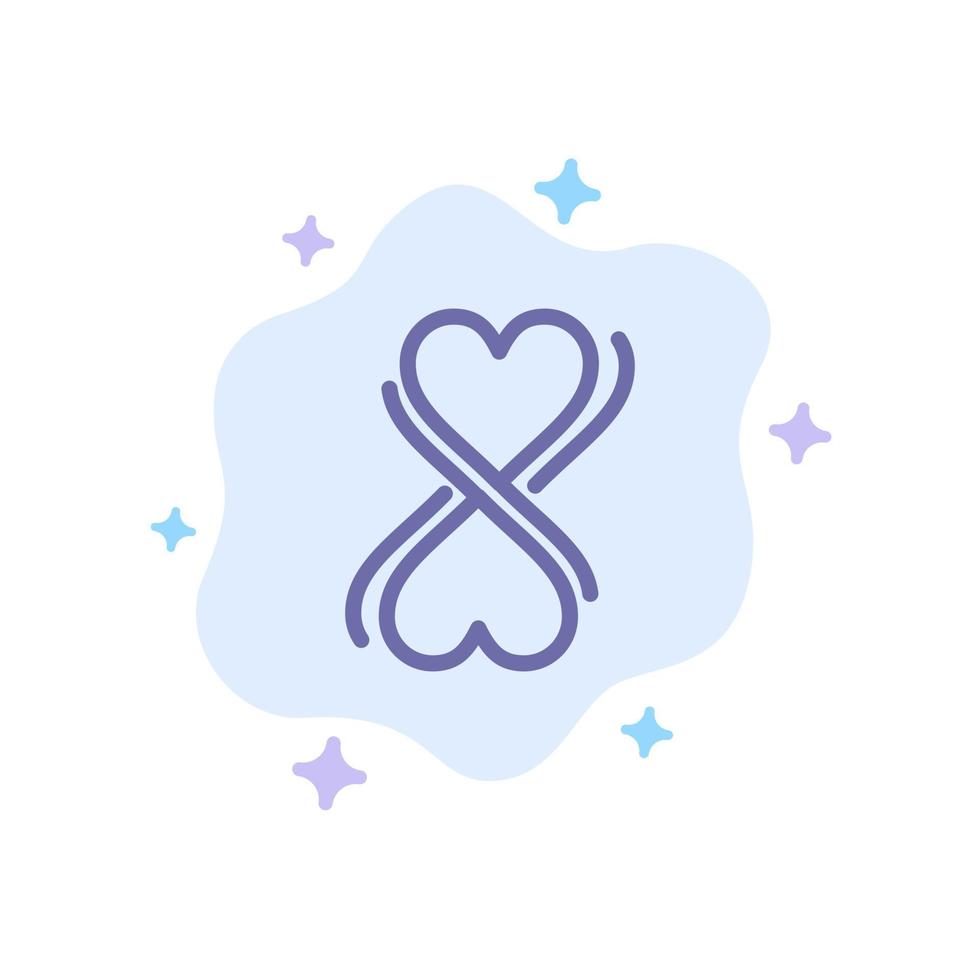 Heart Eight Typography Blue Icon on Abstract Cloud Background vector