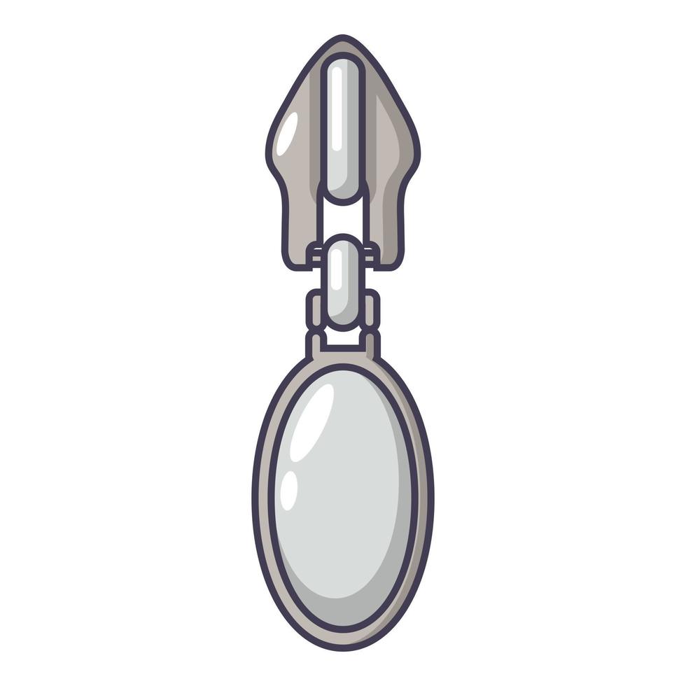 Oval zip icon, cartoon style vector