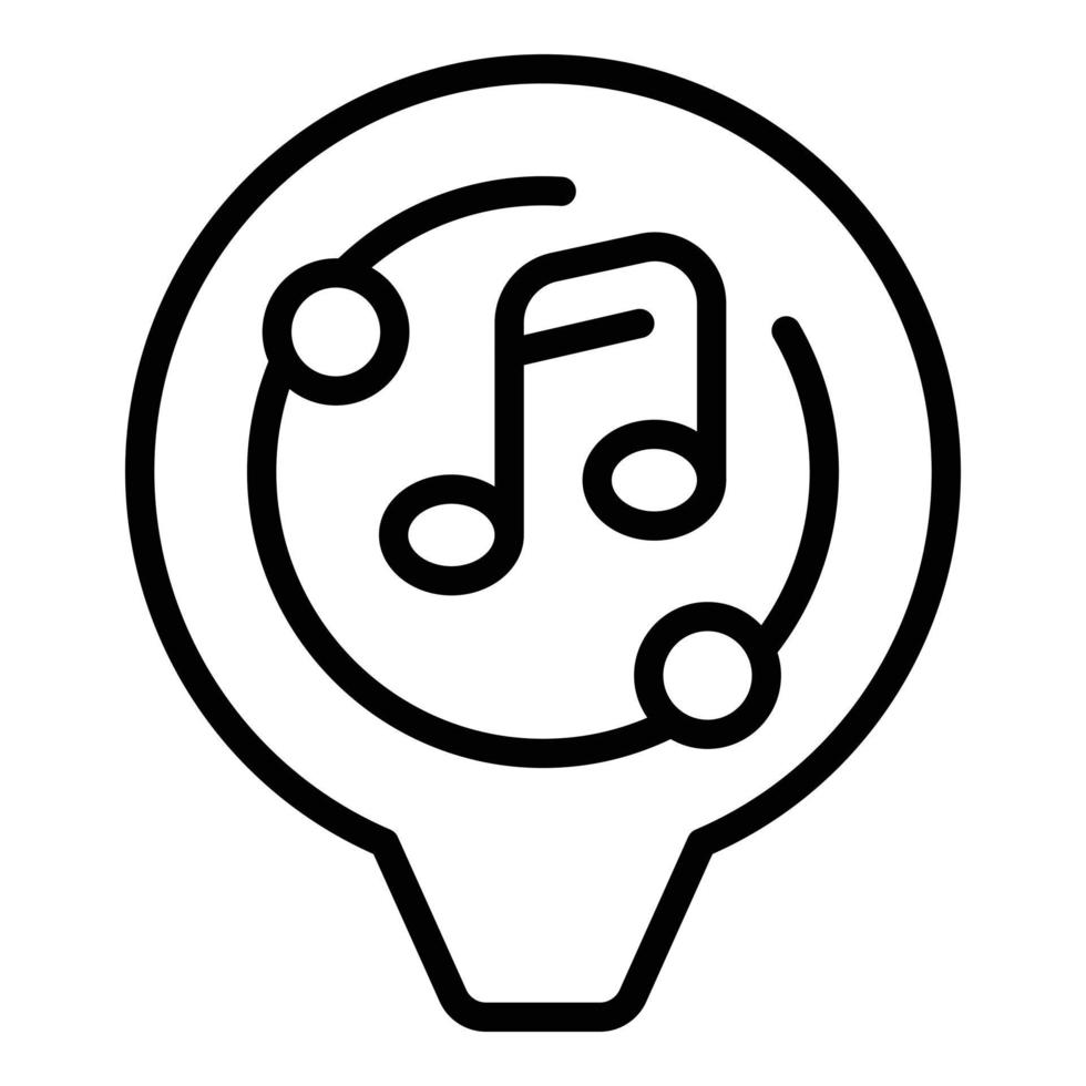 Store music location icon outline vector. Shop map vector