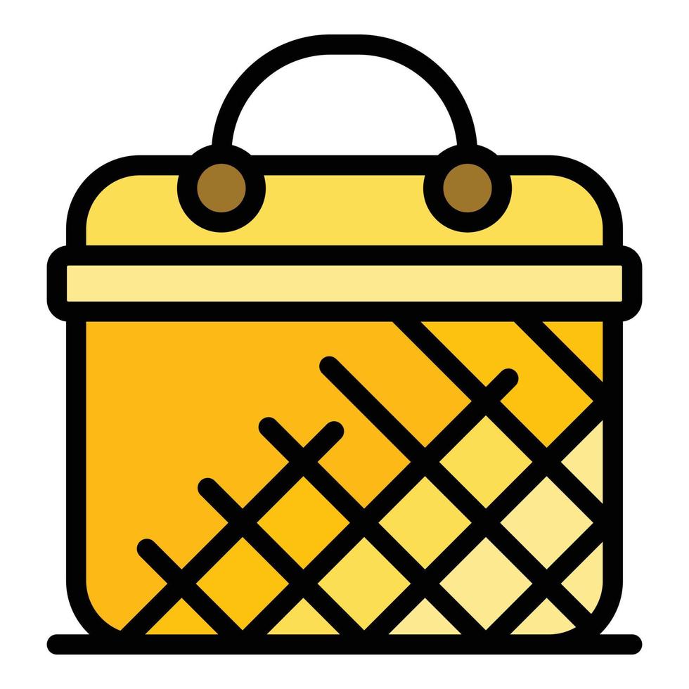 Traditional basket icon color outline vector