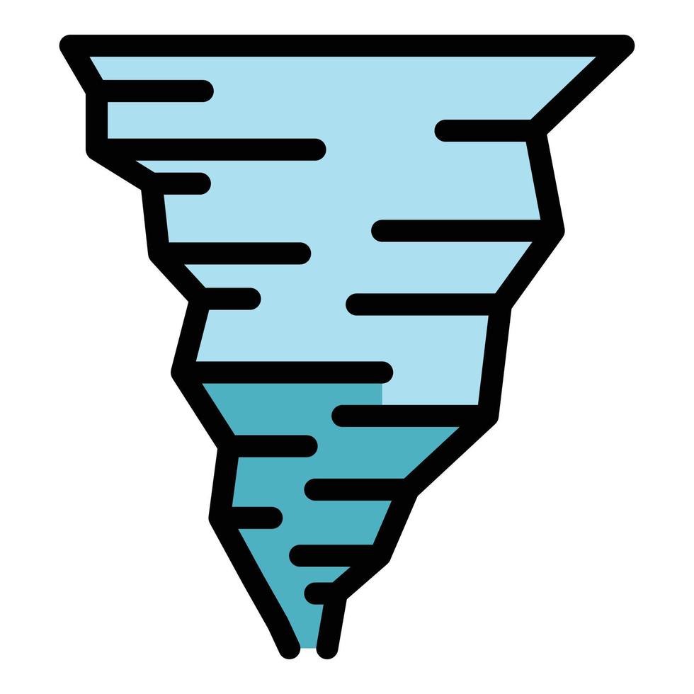 Cyclone tornado icon color outline vector