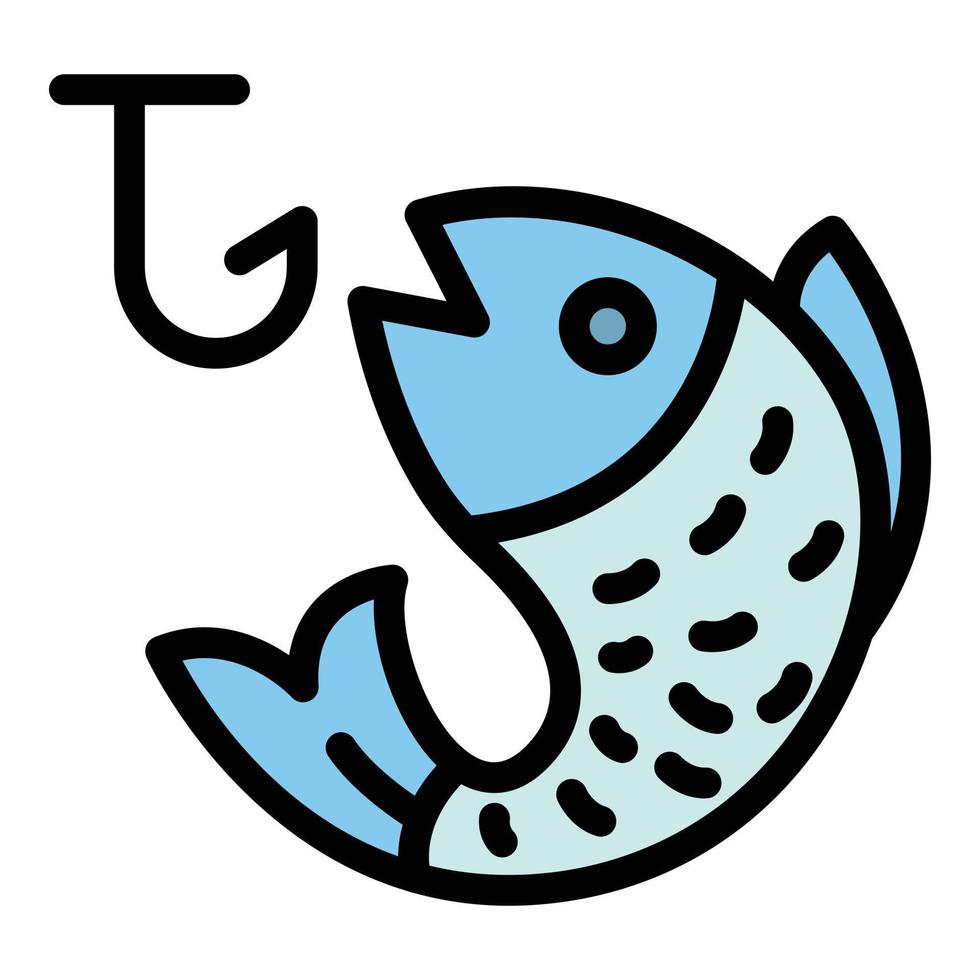 vector de contorno de color de icono de señuelo de pescado