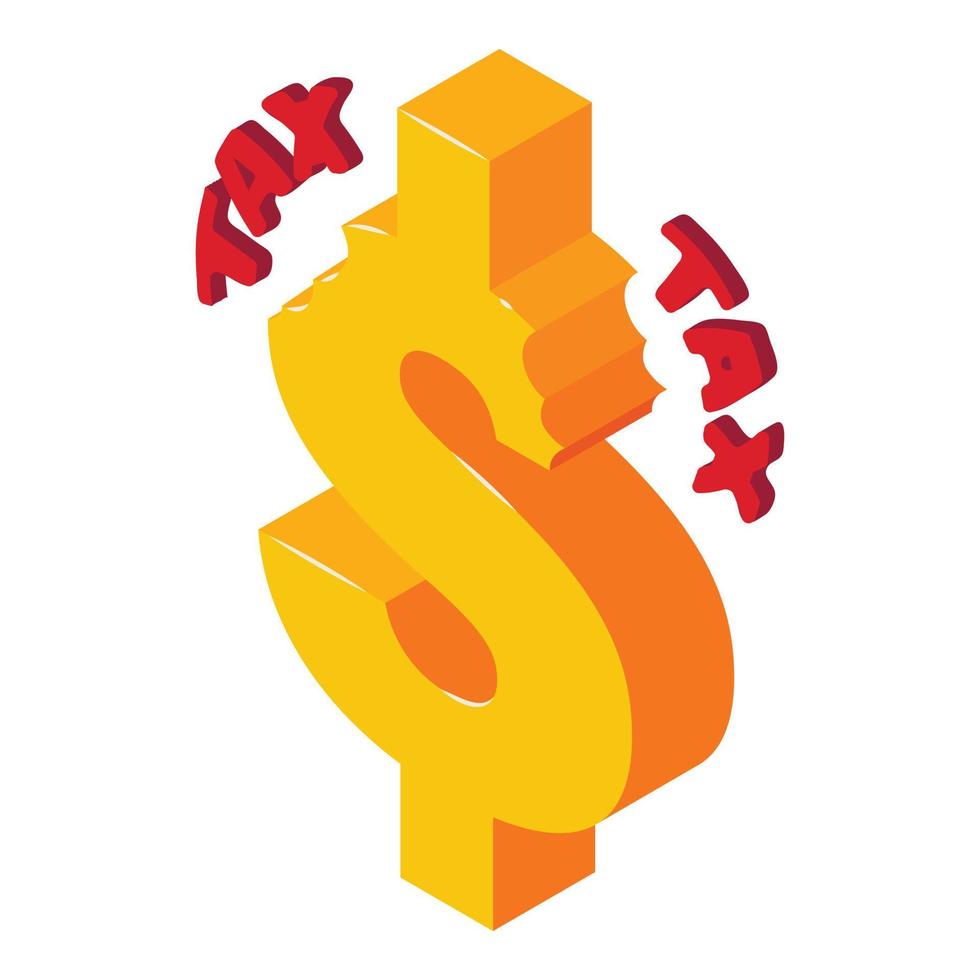 Tax payment icon, isometric style vector