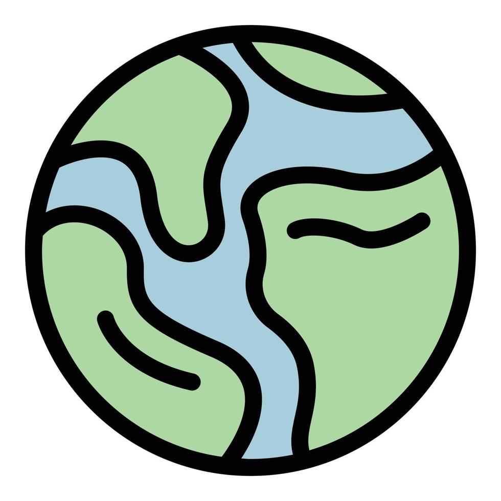 Safari earth icon color outline vector