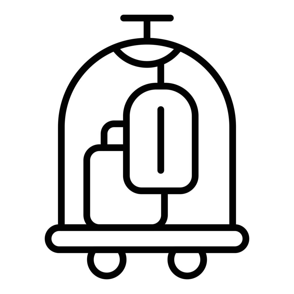 Man bag trolley icon outline vector. Travel cart vector