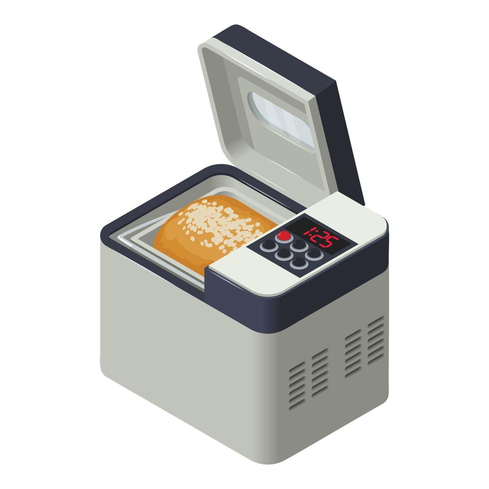 Bread maker icon, isometric style vector