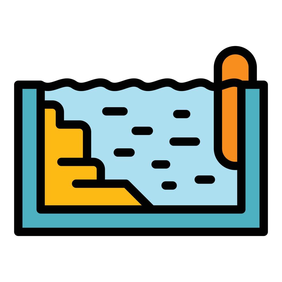 vector de contorno de color de icono de piscina acuática