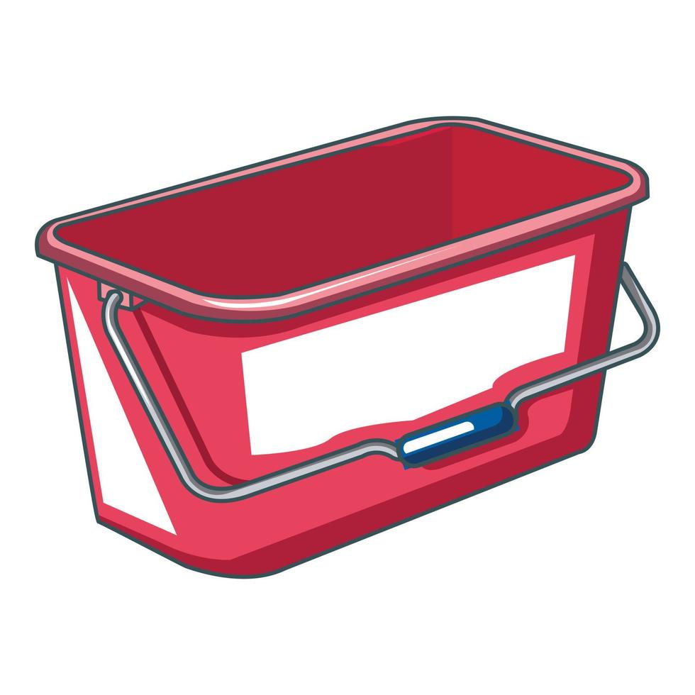 Domestic bucket icon, cartoon style vector