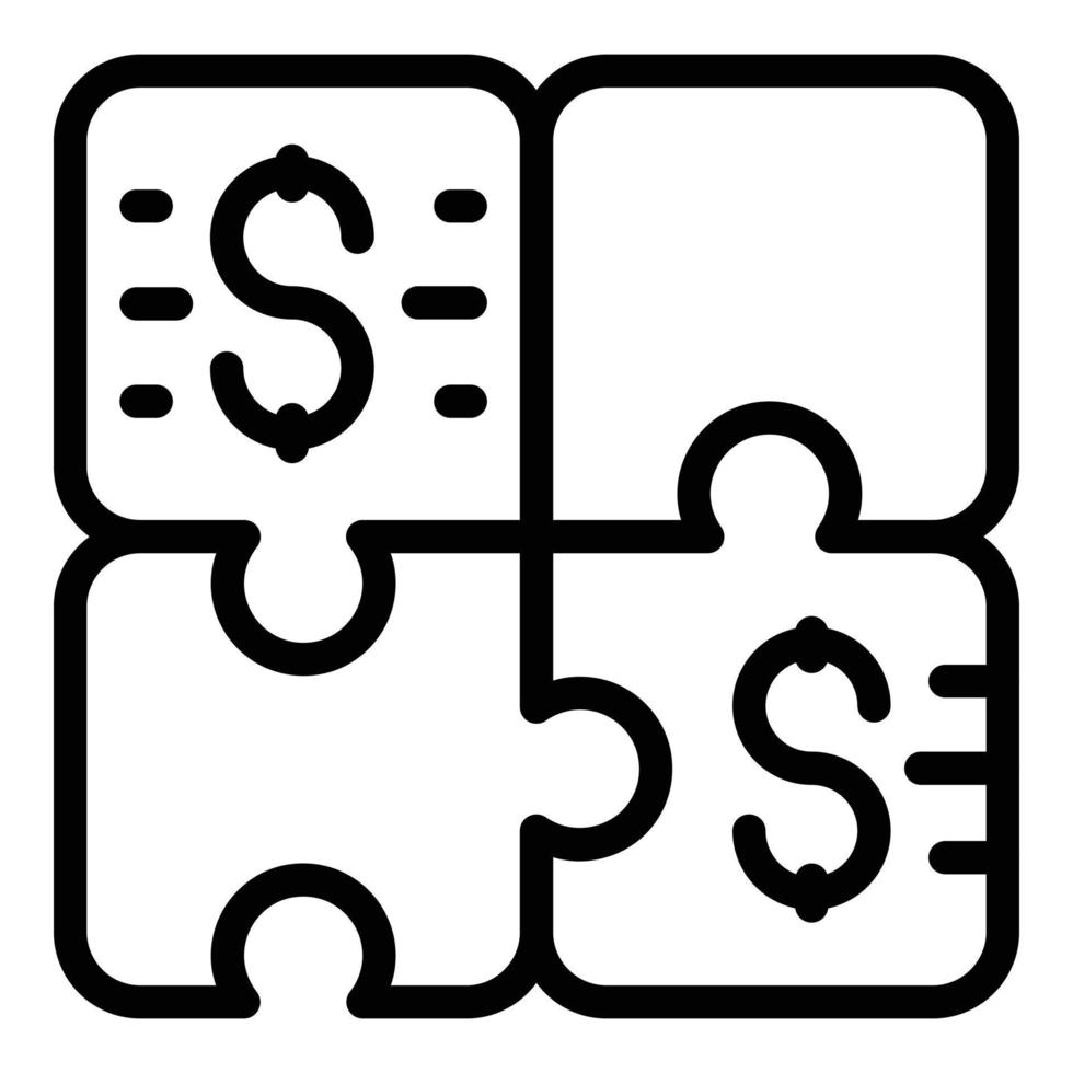 Income puzzle icon outline vector. Passive money vector