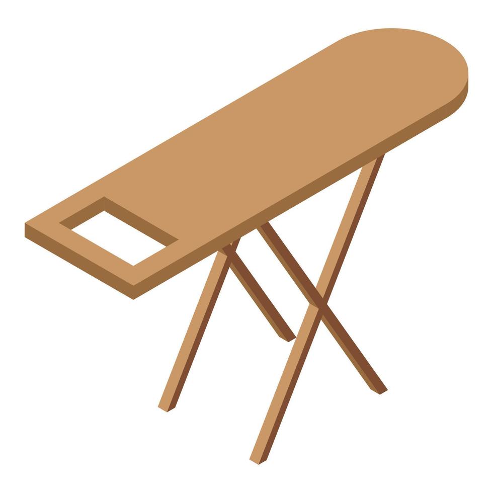 vector isométrico del icono de la tabla de planchar de madera. ropa de hierro