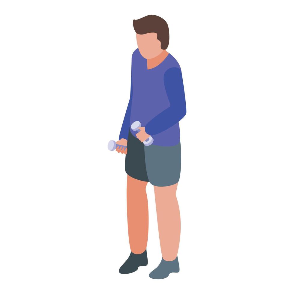 Gym athlete icon isometric vector. Workout exercise vector