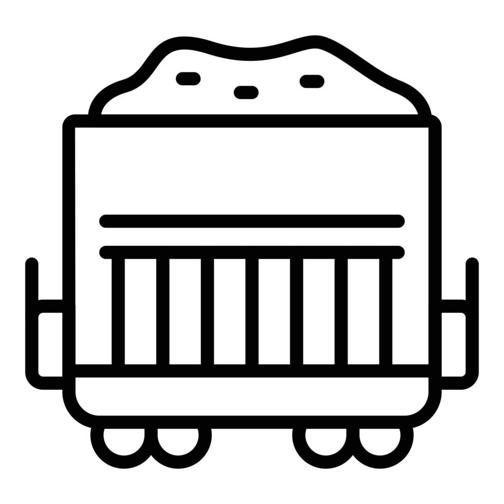Full sand wagon icon outline vector. Rail train vector