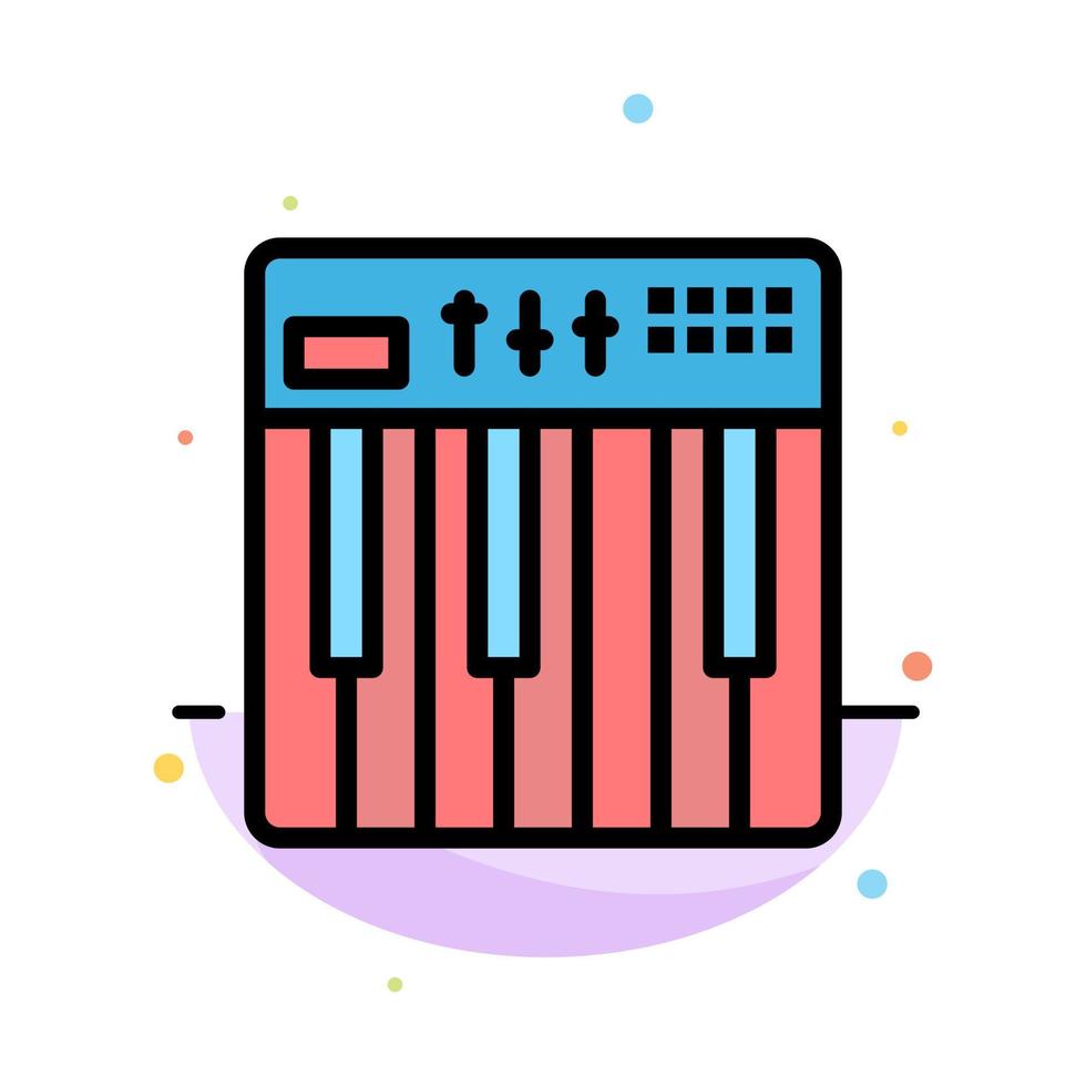 Controller Hardware Keyboard Midi Music Abstract Flat Color Icon Template vector