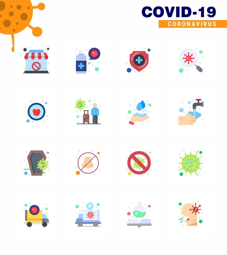 25 Coronavirus Emergency Iconset Blue Design such as food scan protection virus bacteria viral coronavirus 2019nov disease Vector Design Elements