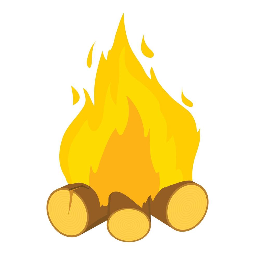 Burning bonfire icon, cartoon style vector