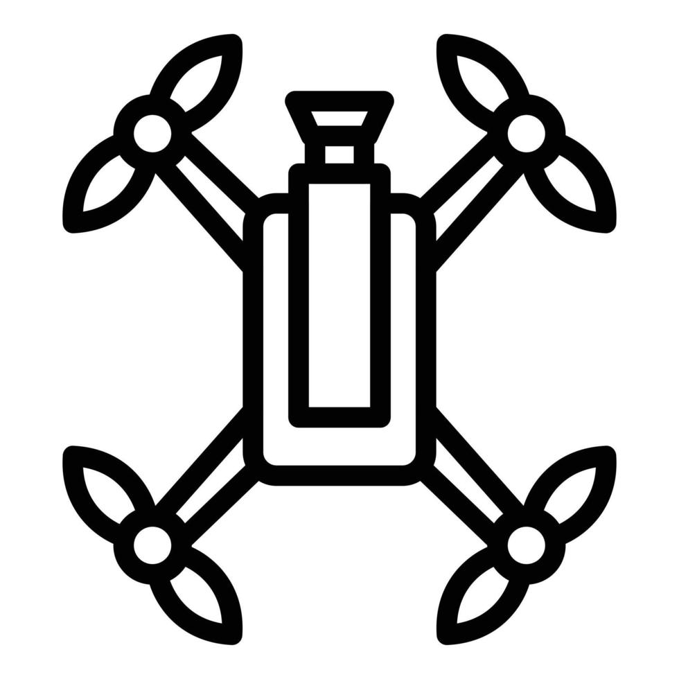 vector de contorno de icono de drone. camara aerea