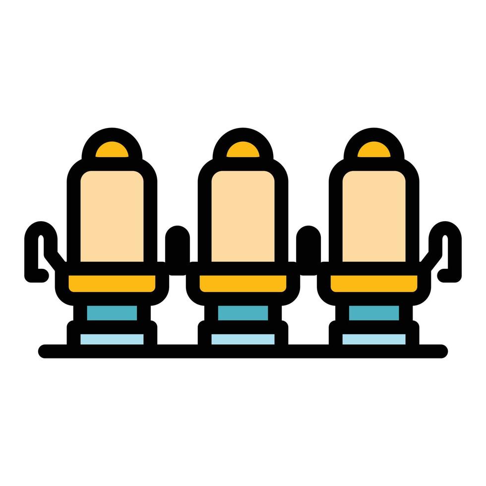 Plane seats icon color outline vector