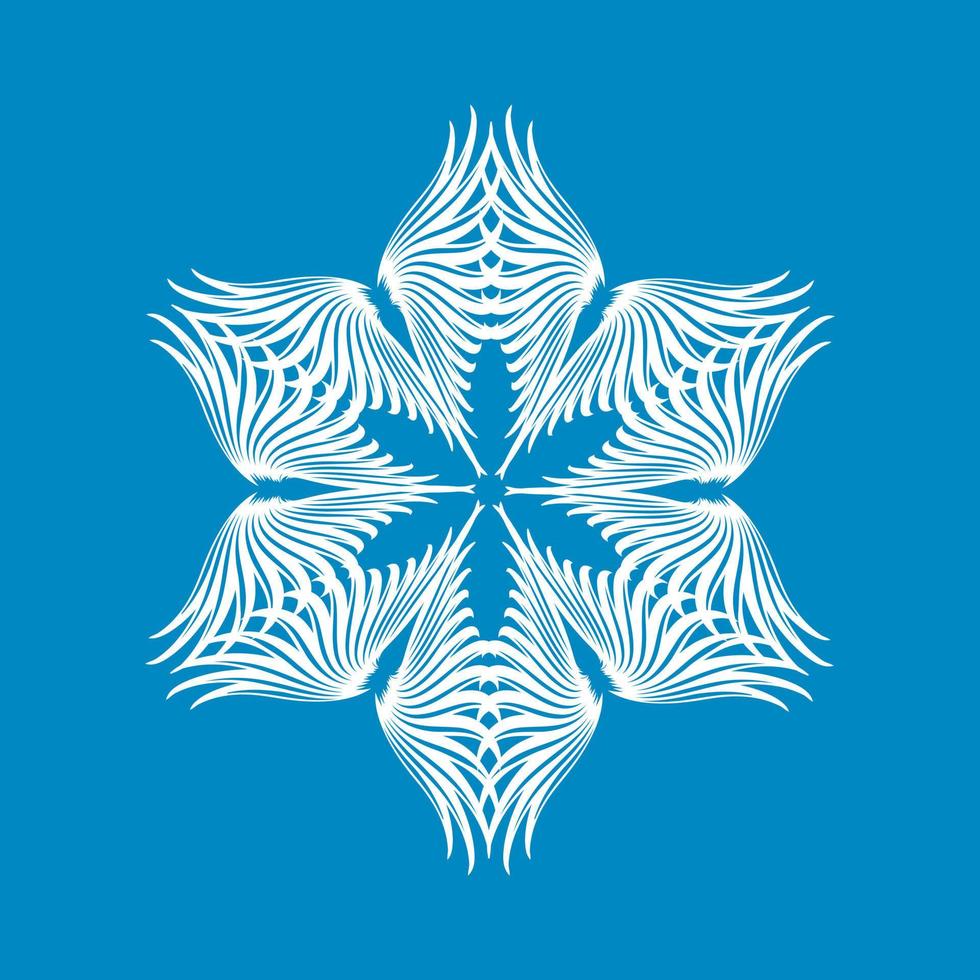 icono de copo de nieve decorativo, estilo simple vector