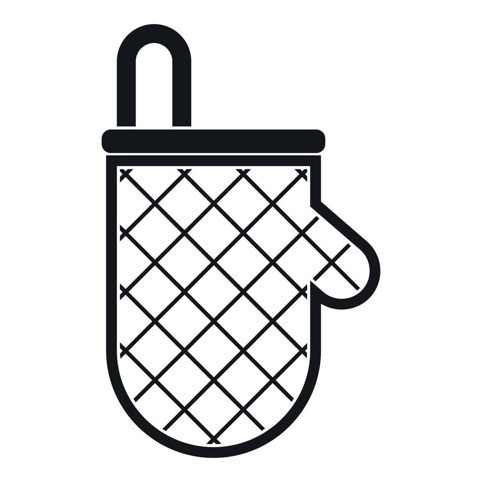 icono de guante protector de cocina, estilo simple vector