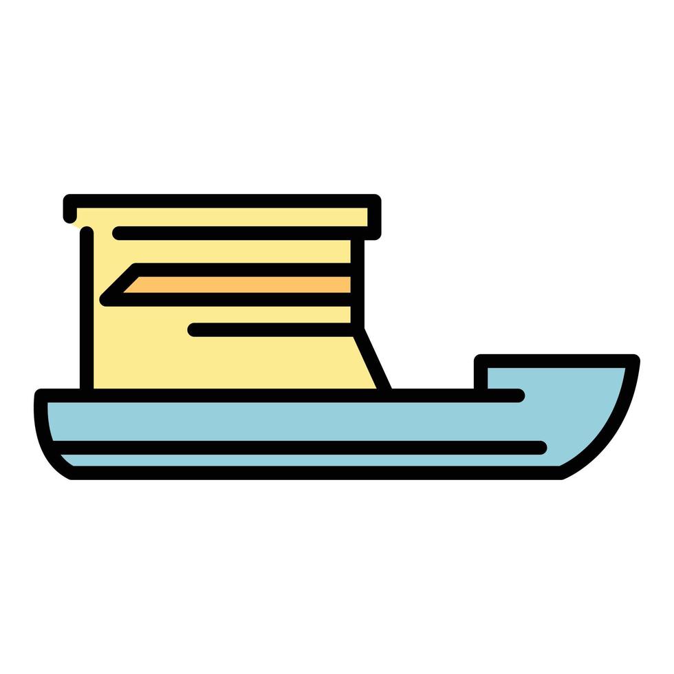 Powerful ship icon color outline vector