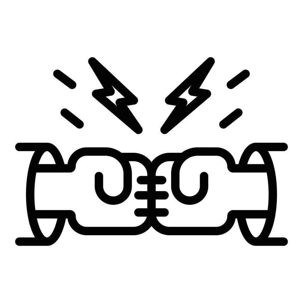 Fight violence icon outline vector. School bully vector