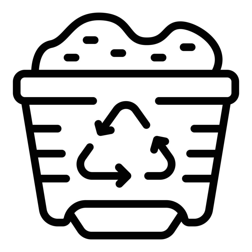 Recycle waste bag icon outline vector. Trash bin vector