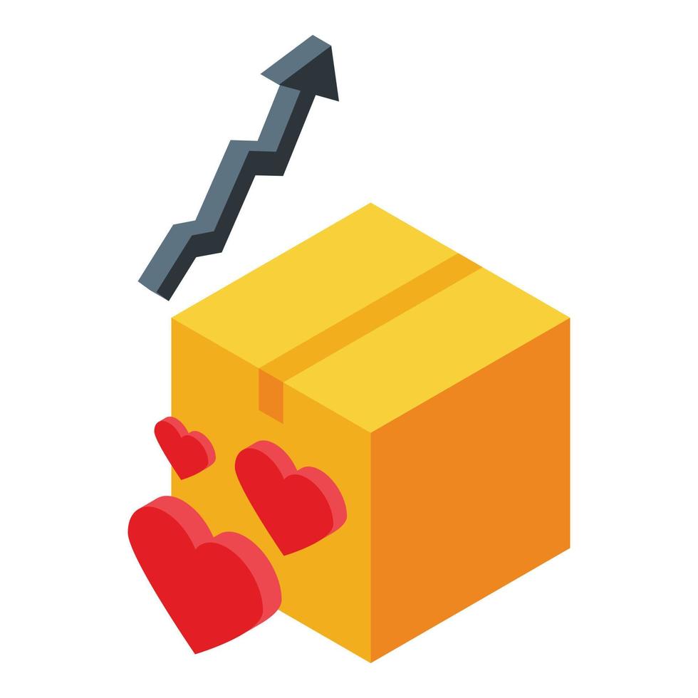 Parcel box influencer icon isometric vector. Digital influence vector