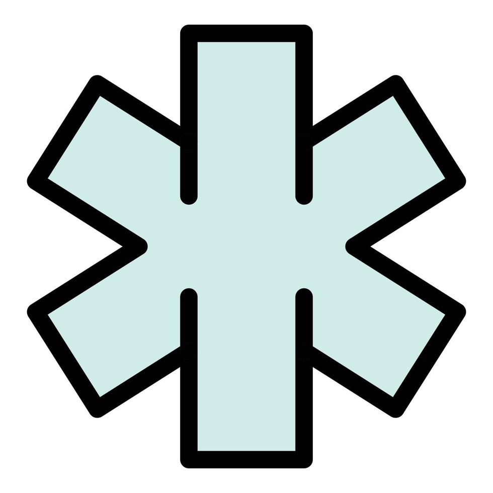 vector de contorno de color de icono de emergencia