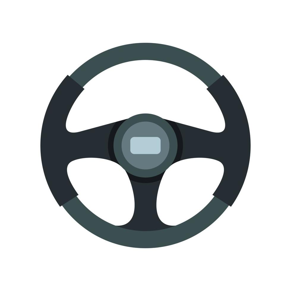 Sports car steering wheel icon, flat style vector