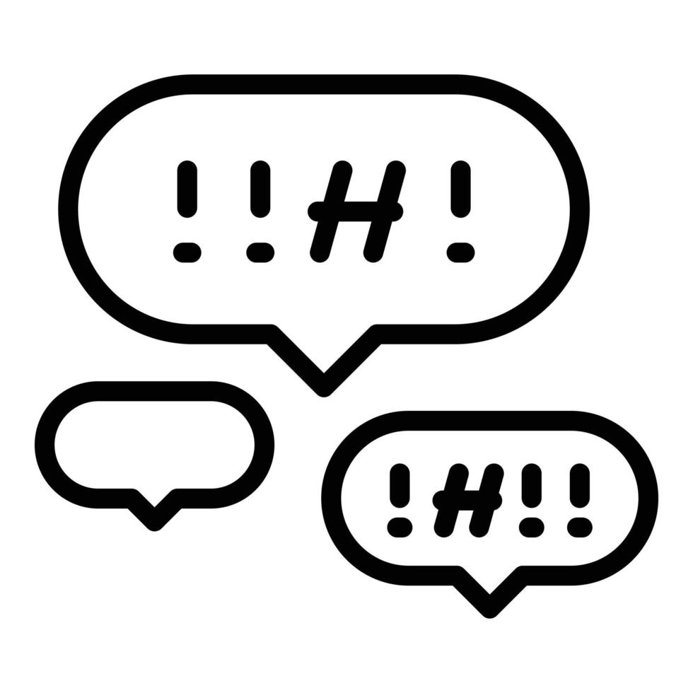 Stress chat icon outline vector. Bully violence vector