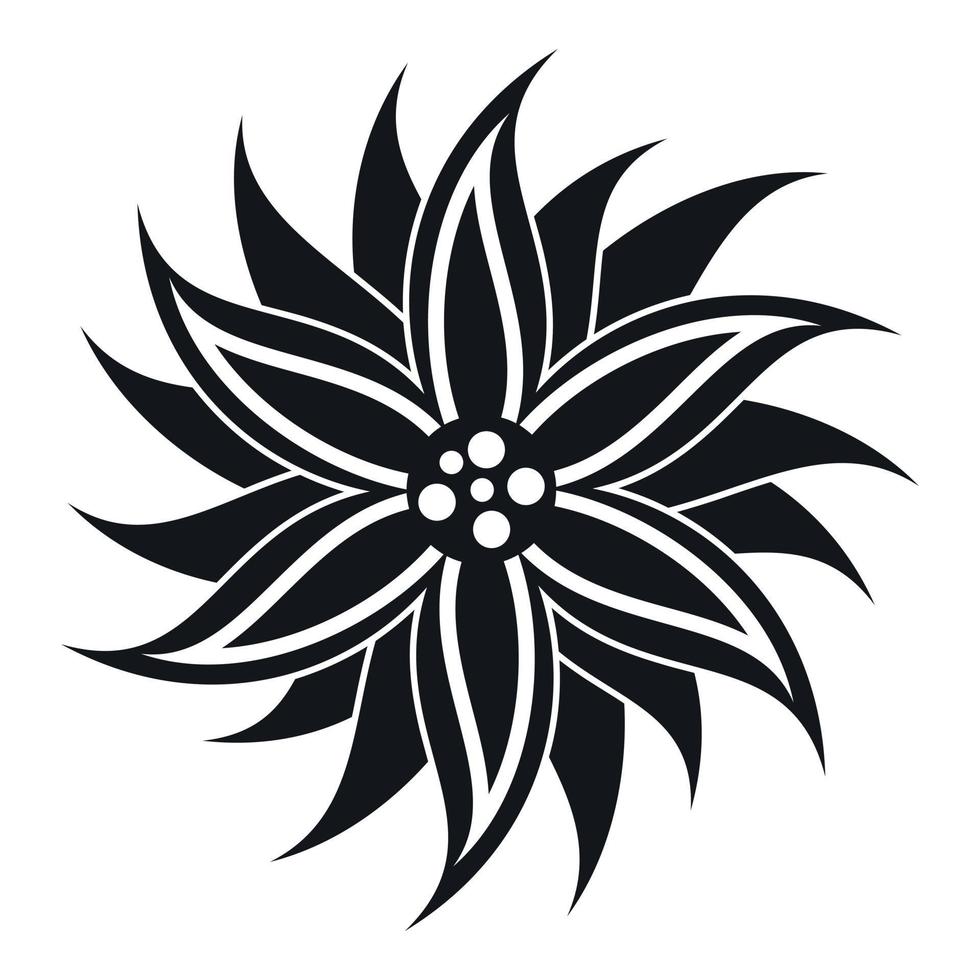 Flower icon, simple style vector