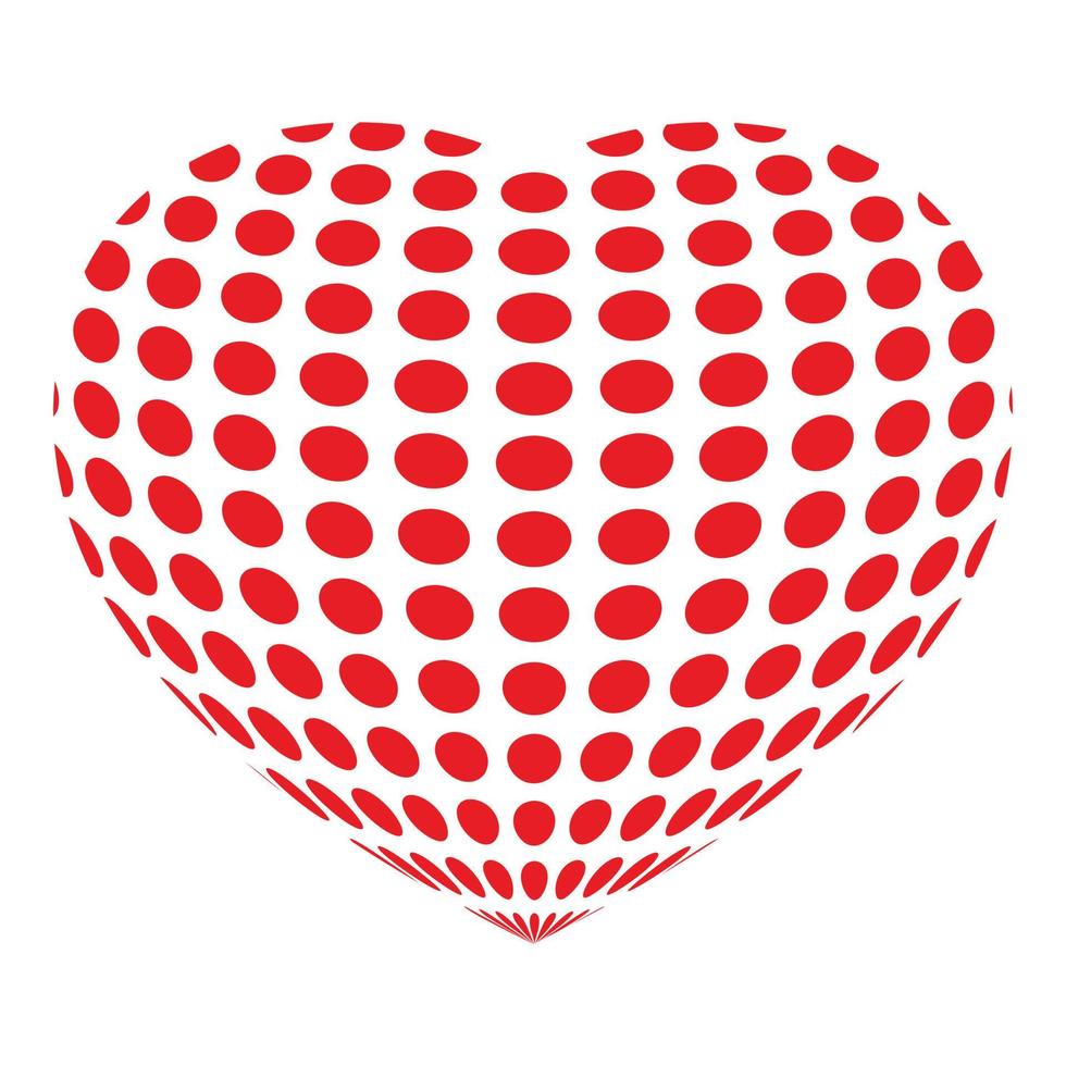Dotted abstract heart icon, simple style vector