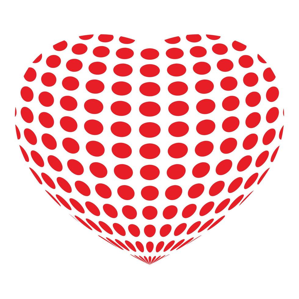 Dotted abstract heart icon, simple style vector