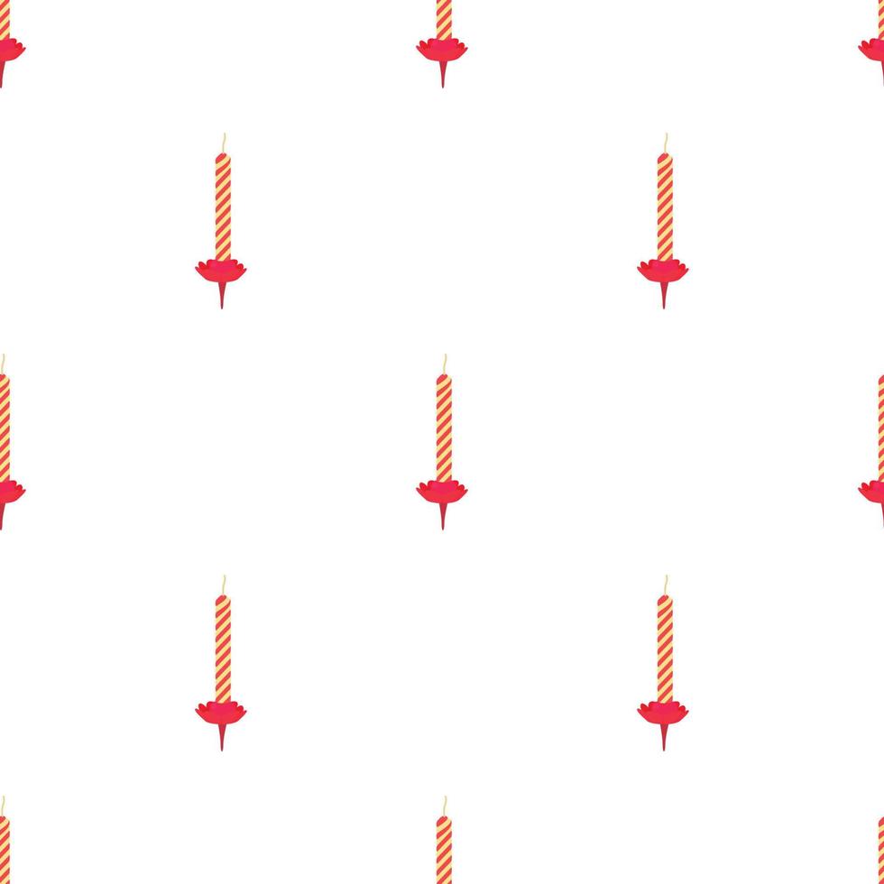 Red and white striped candle pattern seamless vector