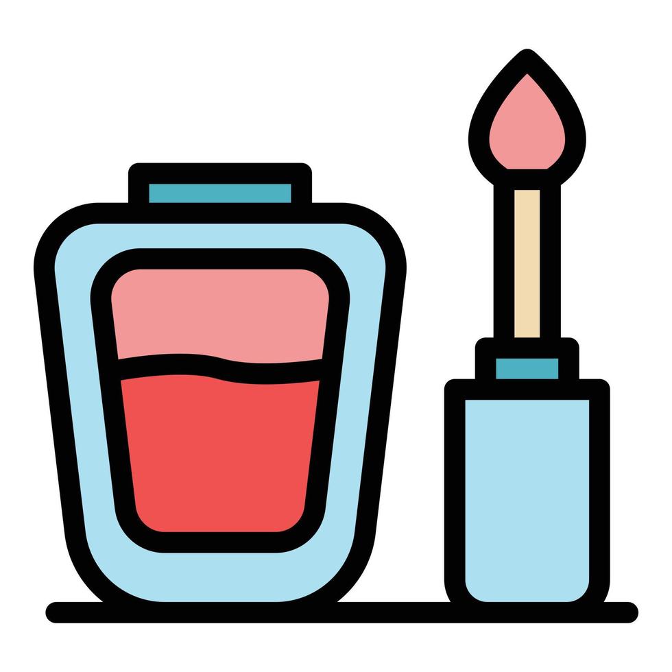 Polish nail bottle icon color outline vector