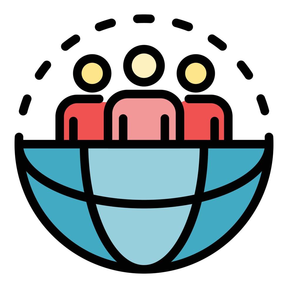 Global social service icon color outline vector