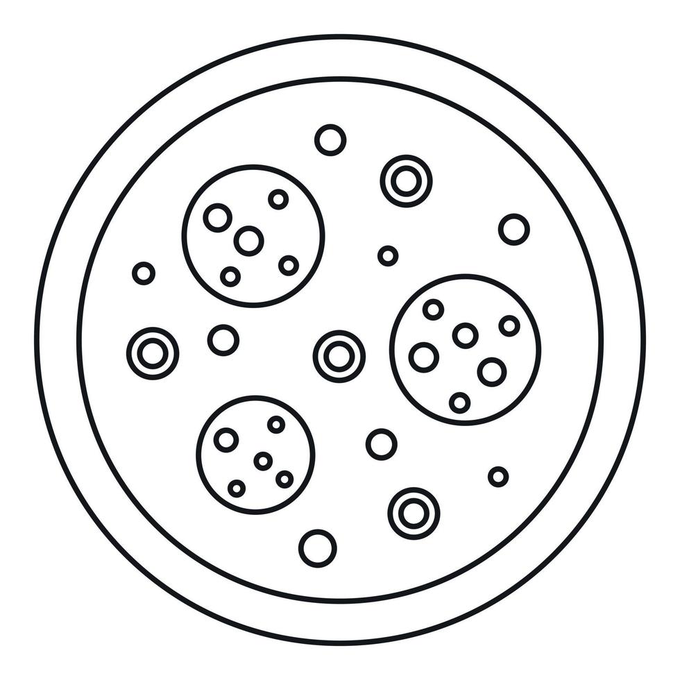 Pizza icon, outline style vector