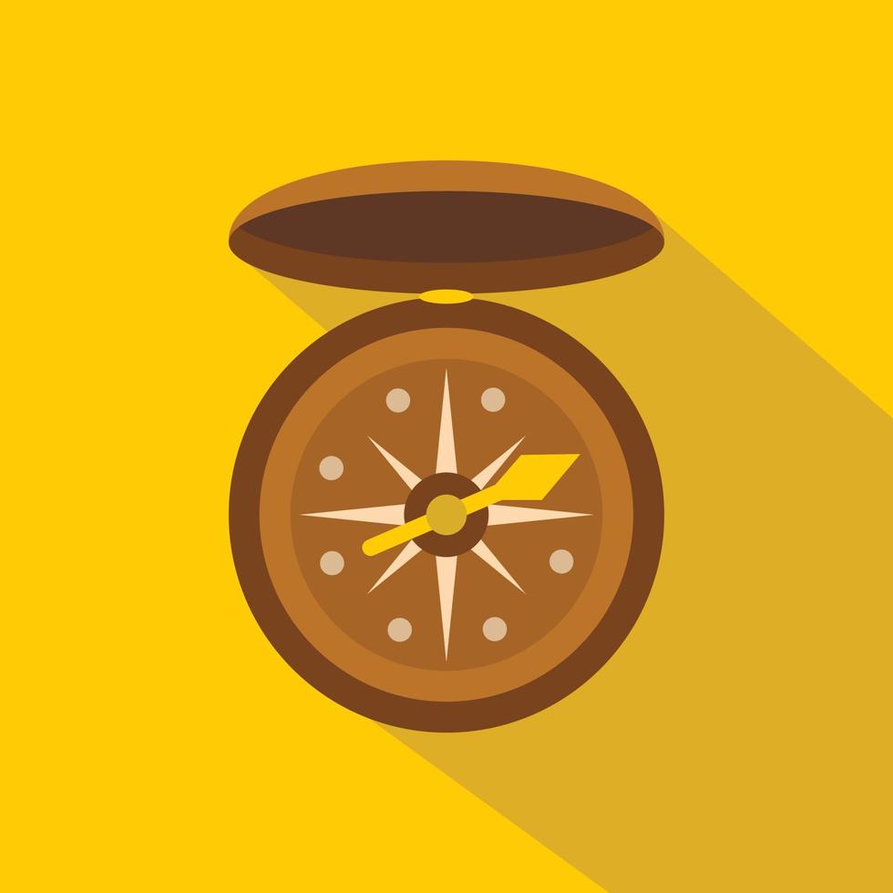 Compass icon, flat style vector