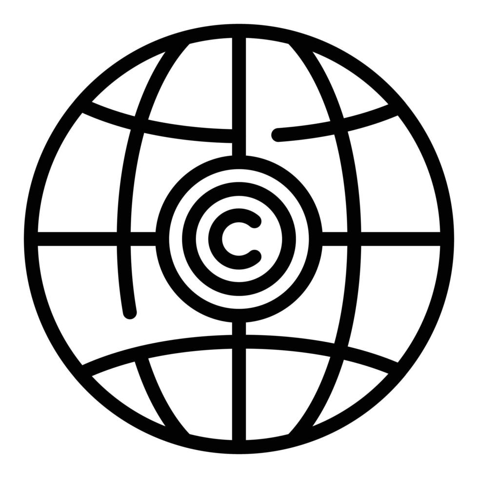 Global copyright icon outline vector. Law property vector