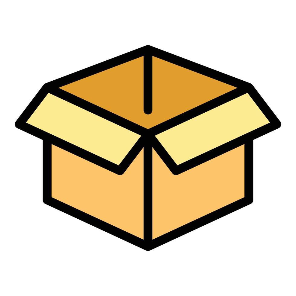 Box waste icon color outline vector