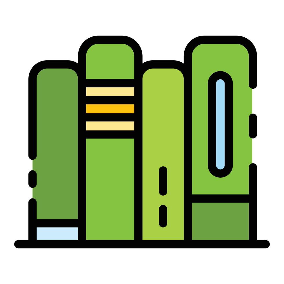 Books stack icon color outline vector