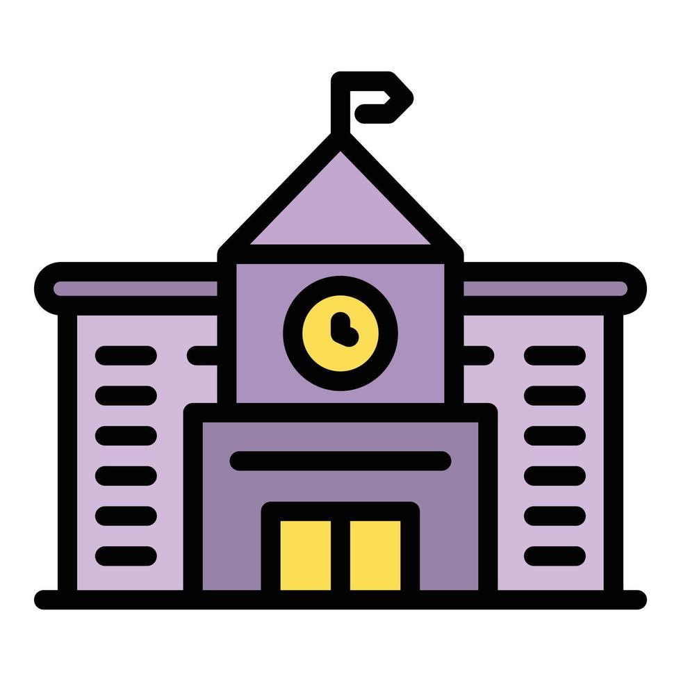City university building icon color outline vector