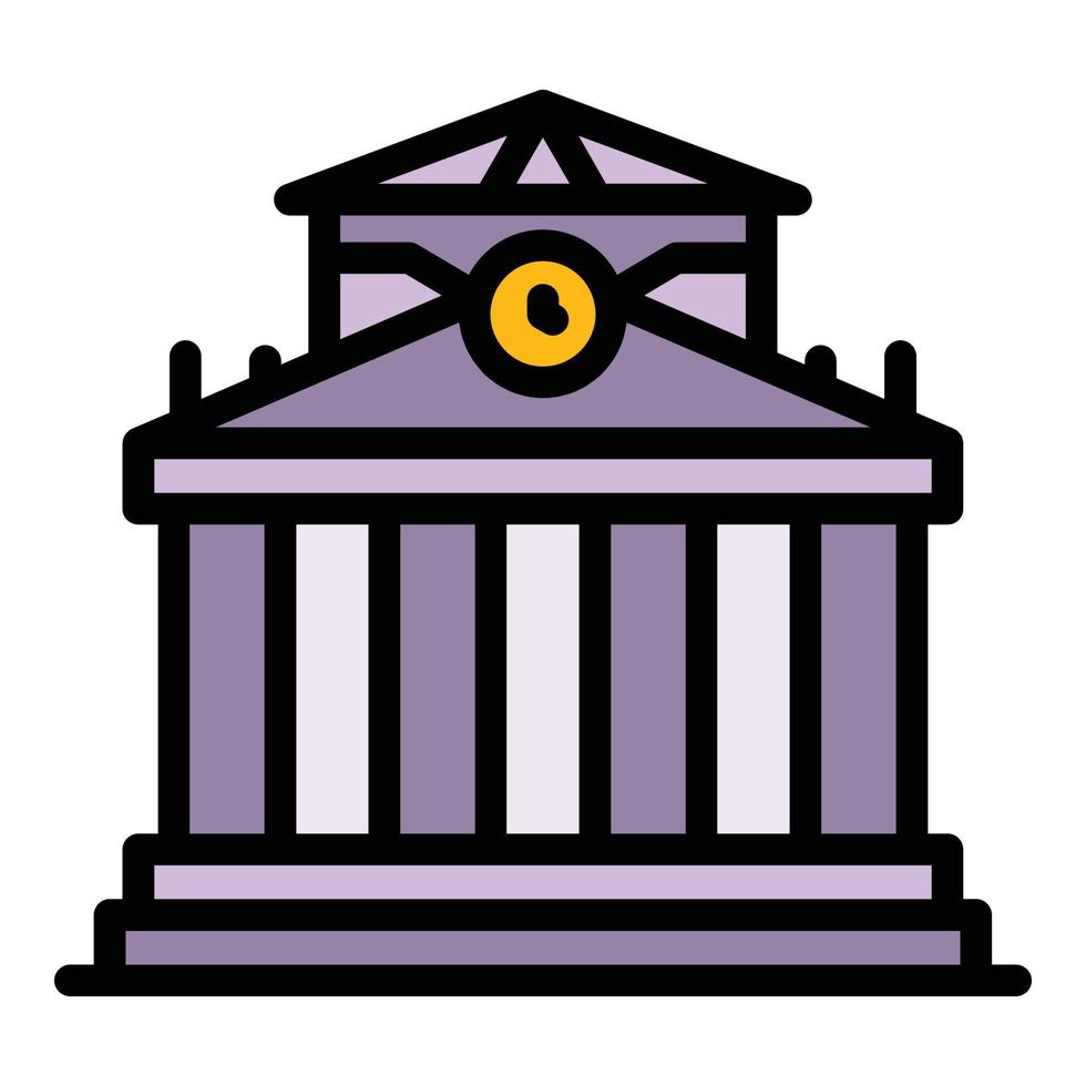 Old university building icon color outline vector
