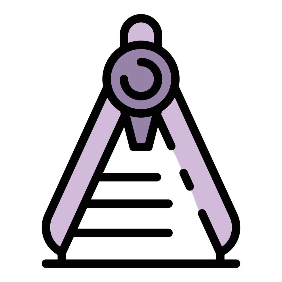 Student compass icon color outline vector
