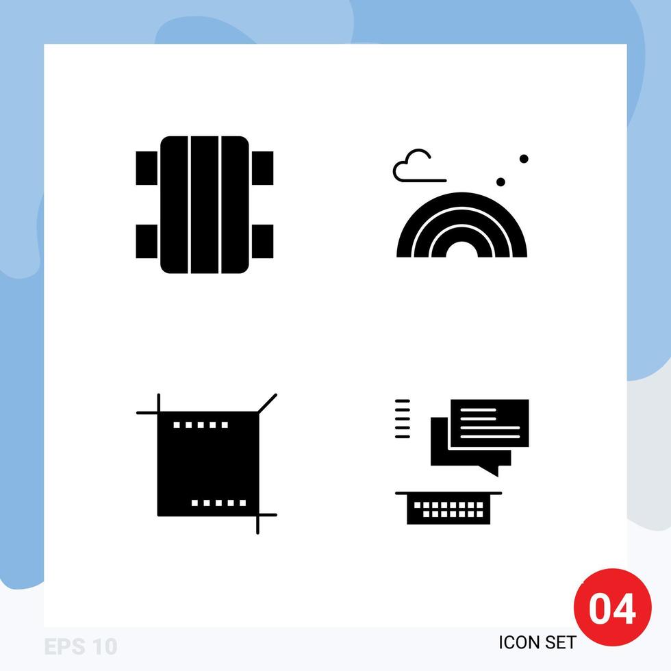 Mobile Interface Solid Glyph Set of Pictograms of fun media sport spring web Editable Vector Design Elements