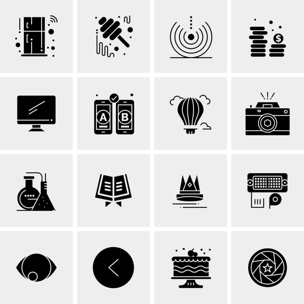 16 iconos universales de negocios vector ilustración de icono creativo para usar en proyectos relacionados con la web y dispositivos móviles